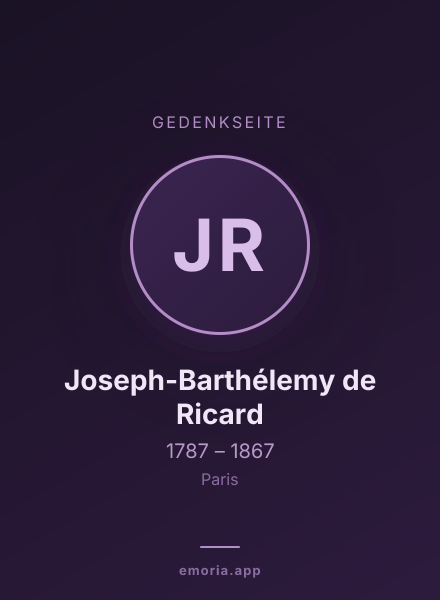 Gedenkportrait von Joseph-Barthélemy de Ricard