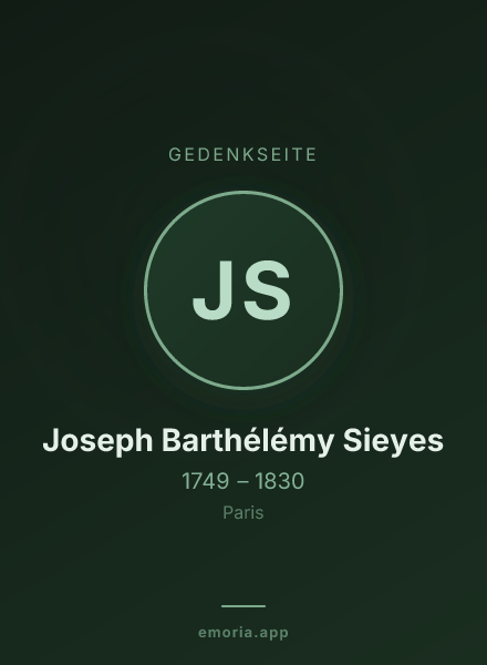 Gedenkportrait von Joseph Barthélémy Sieyes
