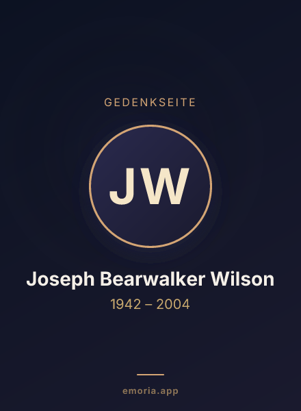 Gedenkportrait von Joseph Bearwalker Wilson