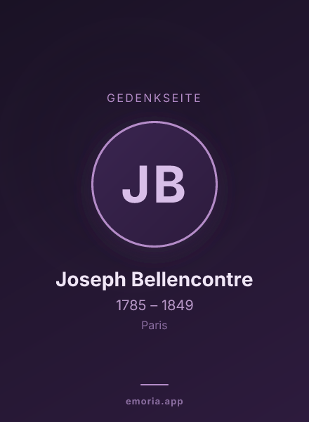 Gedenkportrait von Joseph Bellencontre
