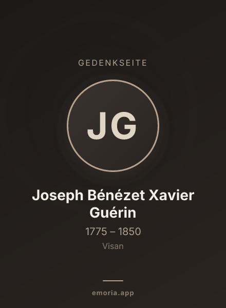 Gedenkportrait von Joseph Bénézet Xavier Guérin