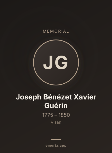 Memorial portrait of Joseph Bénézet Xavier Guérin