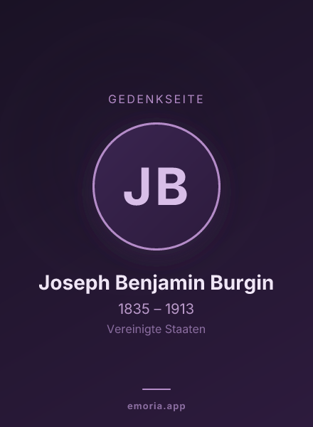 Gedenkportrait von Joseph Benjamin Burgin