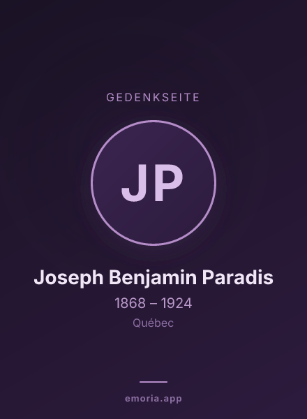 Gedenkportrait von Joseph Benjamin Paradis