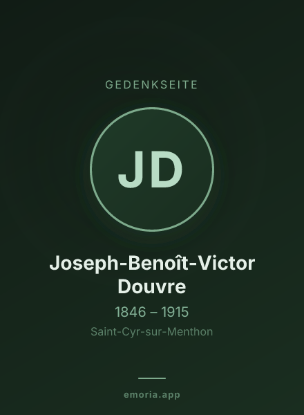 Gedenkportrait von Joseph-Benoît-Victor Douvre