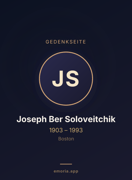 Gedenkportrait von Joseph Ber Soloveitchik