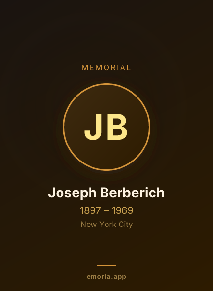 Memorial portrait of Joseph Berberich