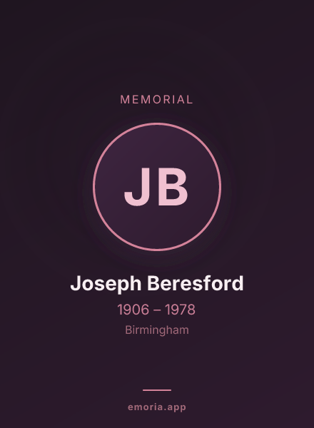 Memorial portrait of Joseph Beresford