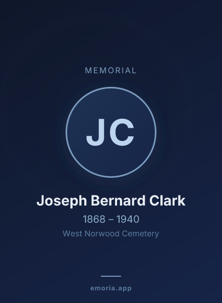 Memorial portrait of Joseph Bernard Clark