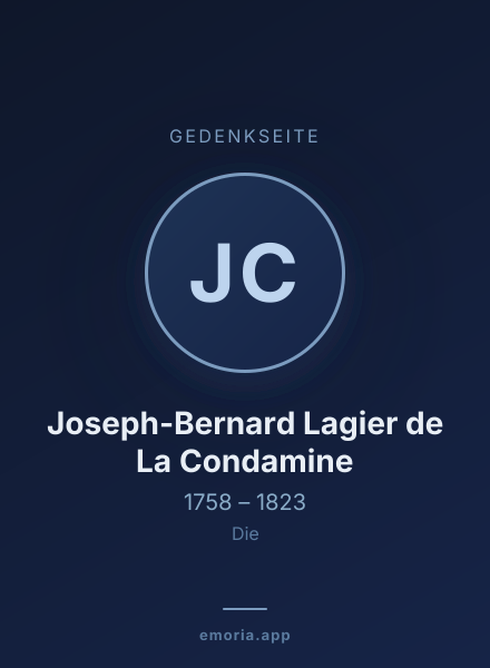 Gedenkportrait von Joseph-Bernard Lagier de La Condamine