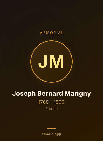 Memorial portrait of Joseph Bernard Marigny