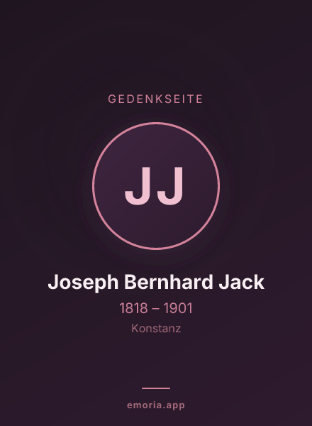 Gedenkportrait von Joseph Bernhard Jack