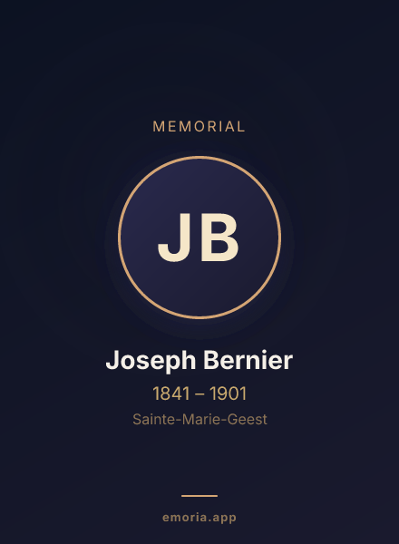 Memorial portrait of Joseph Bernier