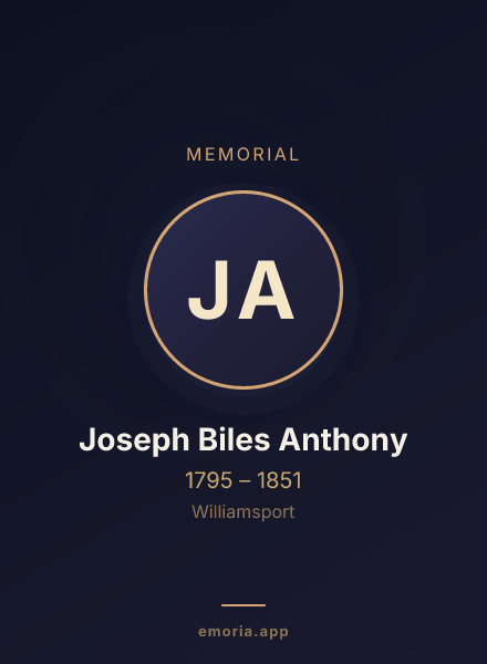 Memorial portrait of Joseph Biles Anthony