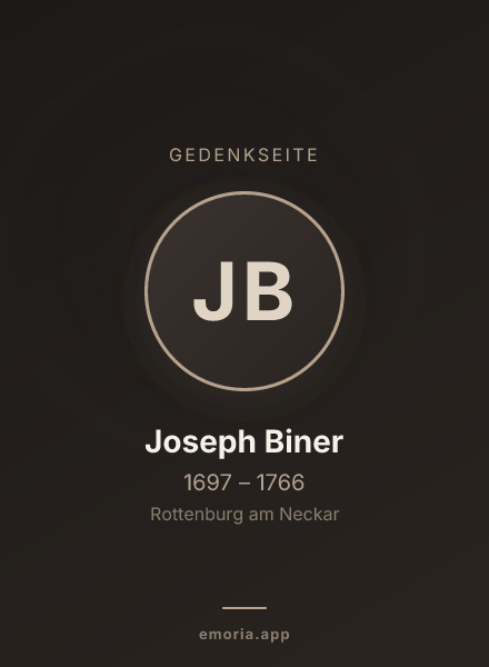 Gedenkportrait von Joseph Biner
