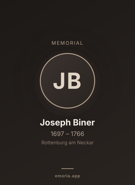 Memorial portrait of Joseph Biner