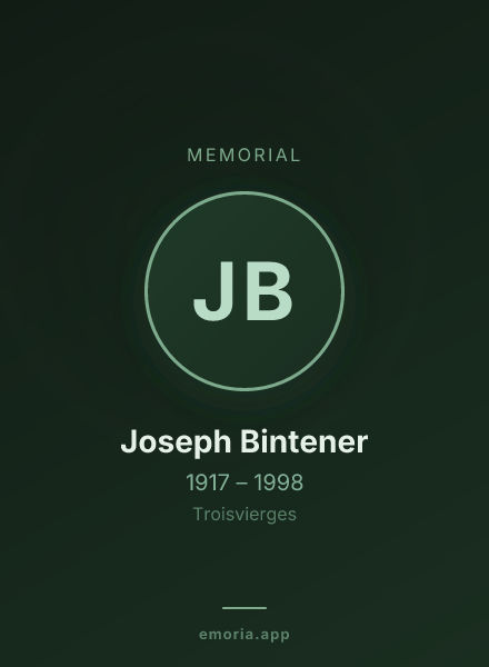 Memorial portrait of Joseph Bintener
