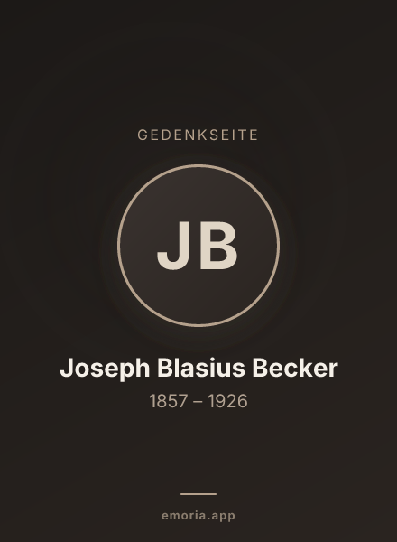 Gedenkportrait von Joseph Blasius Becker