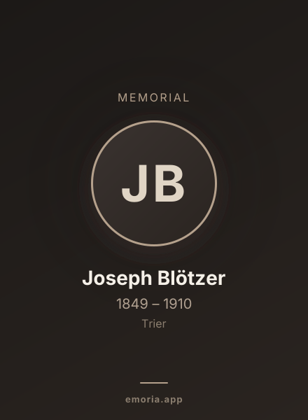 Memorial portrait of Joseph Blötzer