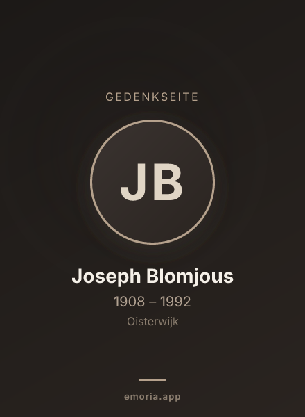 Gedenkportrait von Joseph Blomjous