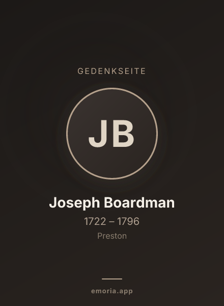 Gedenkportrait von Joseph Boardman