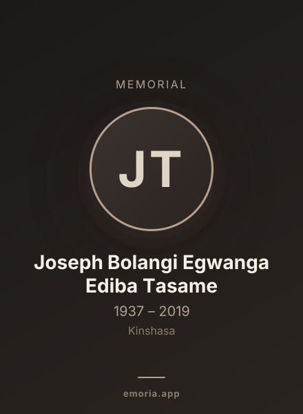 Memorial portrait of Joseph Bolangi Egwanga Ediba Tasame