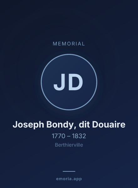 Memorial portrait of Joseph Bondy, dit Douaire
