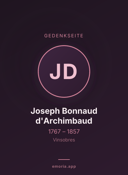 Gedenkportrait von Joseph Bonnaud d'Archimbaud