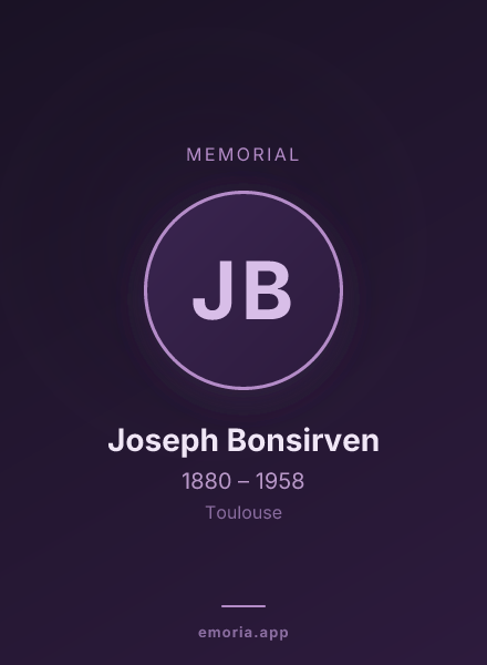 Memorial portrait of Joseph Bonsirven
