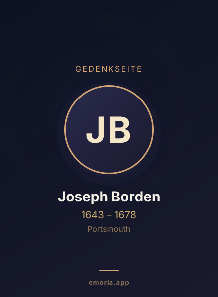 Gedenkportrait von Joseph Borden