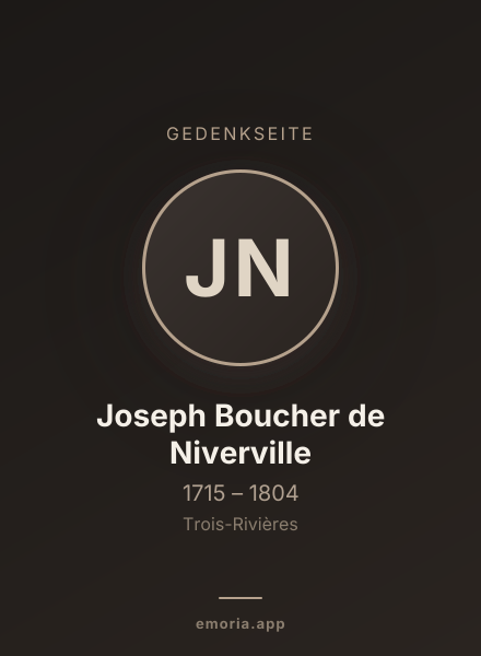 Gedenkportrait von Joseph Boucher de Niverville