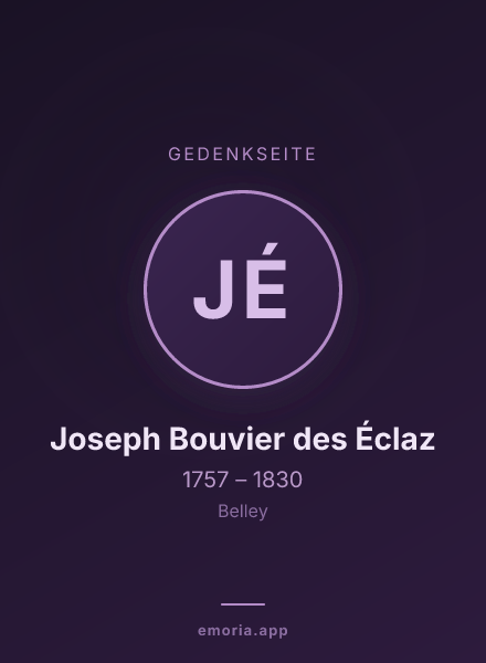 Gedenkportrait von Joseph Bouvier des Éclaz