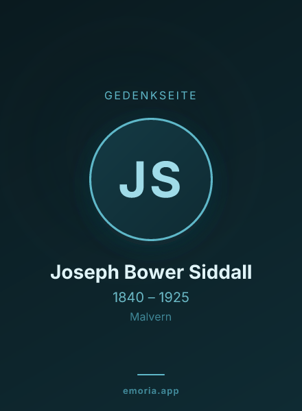 Gedenkportrait von Joseph Bower Siddall