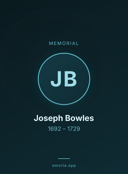 Memorial portrait of Joseph Bowles