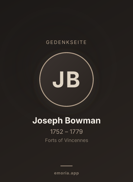 Gedenkportrait von Joseph Bowman