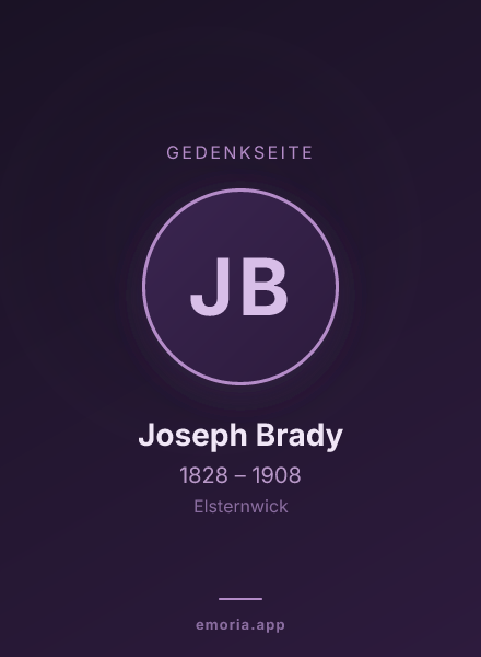 Gedenkportrait von Joseph Brady