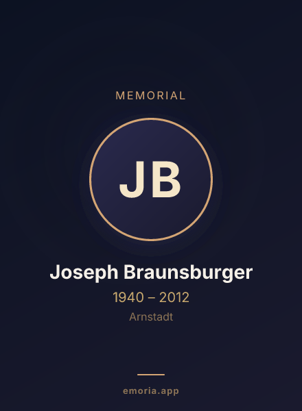 Memorial portrait of Joseph Braunsburger