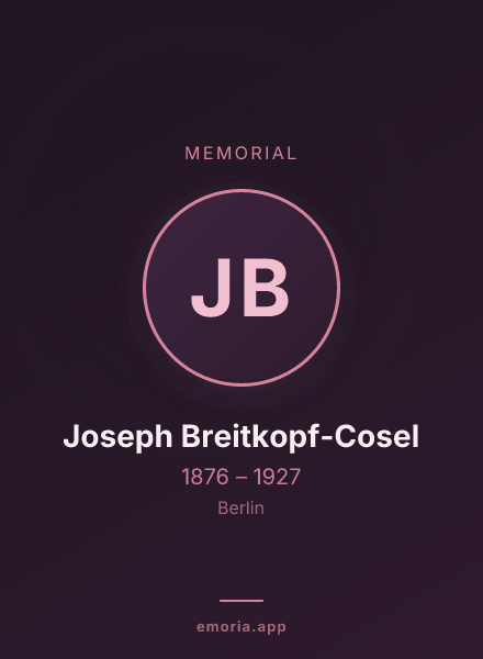 Memorial portrait of Joseph Breitkopf-Cosel