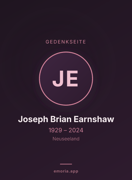 Gedenkportrait von Joseph Brian Earnshaw