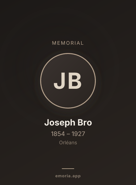 Memorial portrait of Joseph Bro