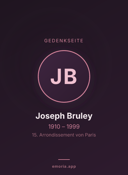 Gedenkportrait von Joseph Bruley