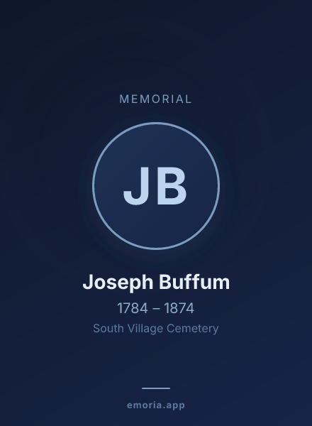 Memorial portrait of Joseph Buffum