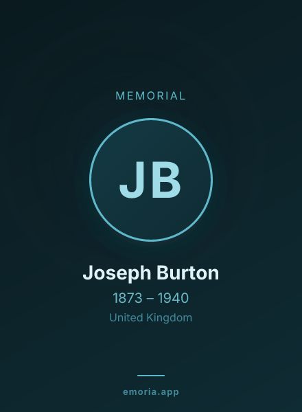 Memorial portrait of Joseph Burton