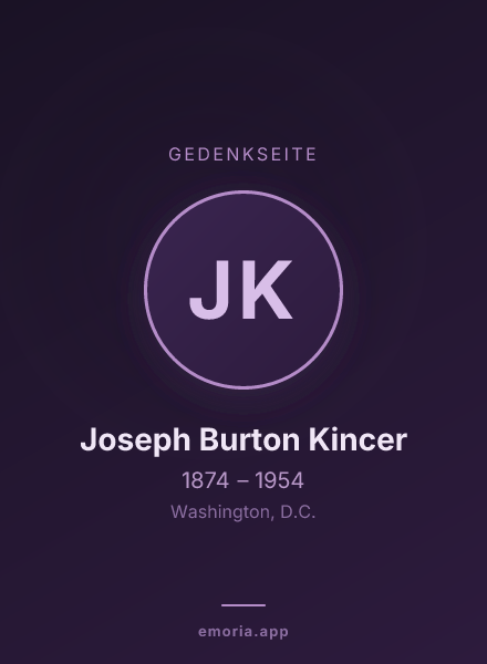 Gedenkportrait von Joseph Burton Kincer