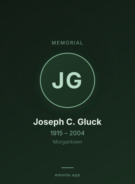 Memorial portrait of Joseph C. Gluck