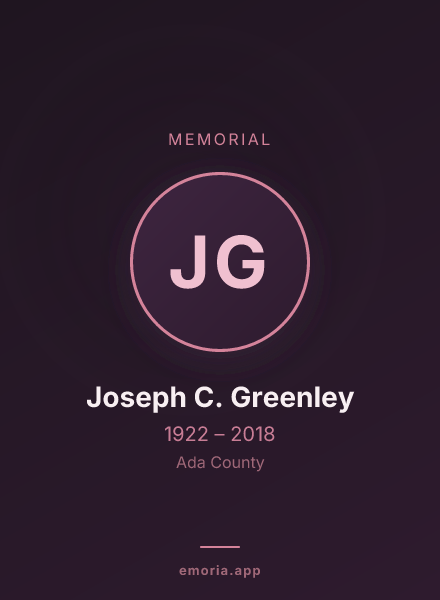 Memorial portrait of Joseph C. Greenley