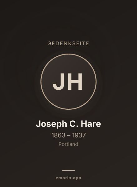 Gedenkportrait von Joseph C. Hare