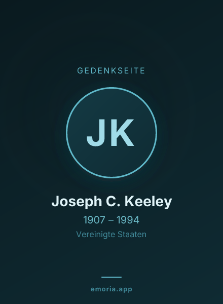 Gedenkportrait von Joseph C. Keeley