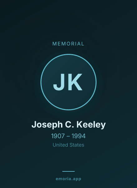 Memorial portrait of Joseph C. Keeley