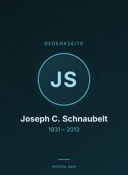 Gedenkportrait von Joseph C. Schnaubelt